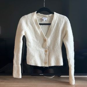 & Other Stories Cream Cardigan with Gold Bee Buttons